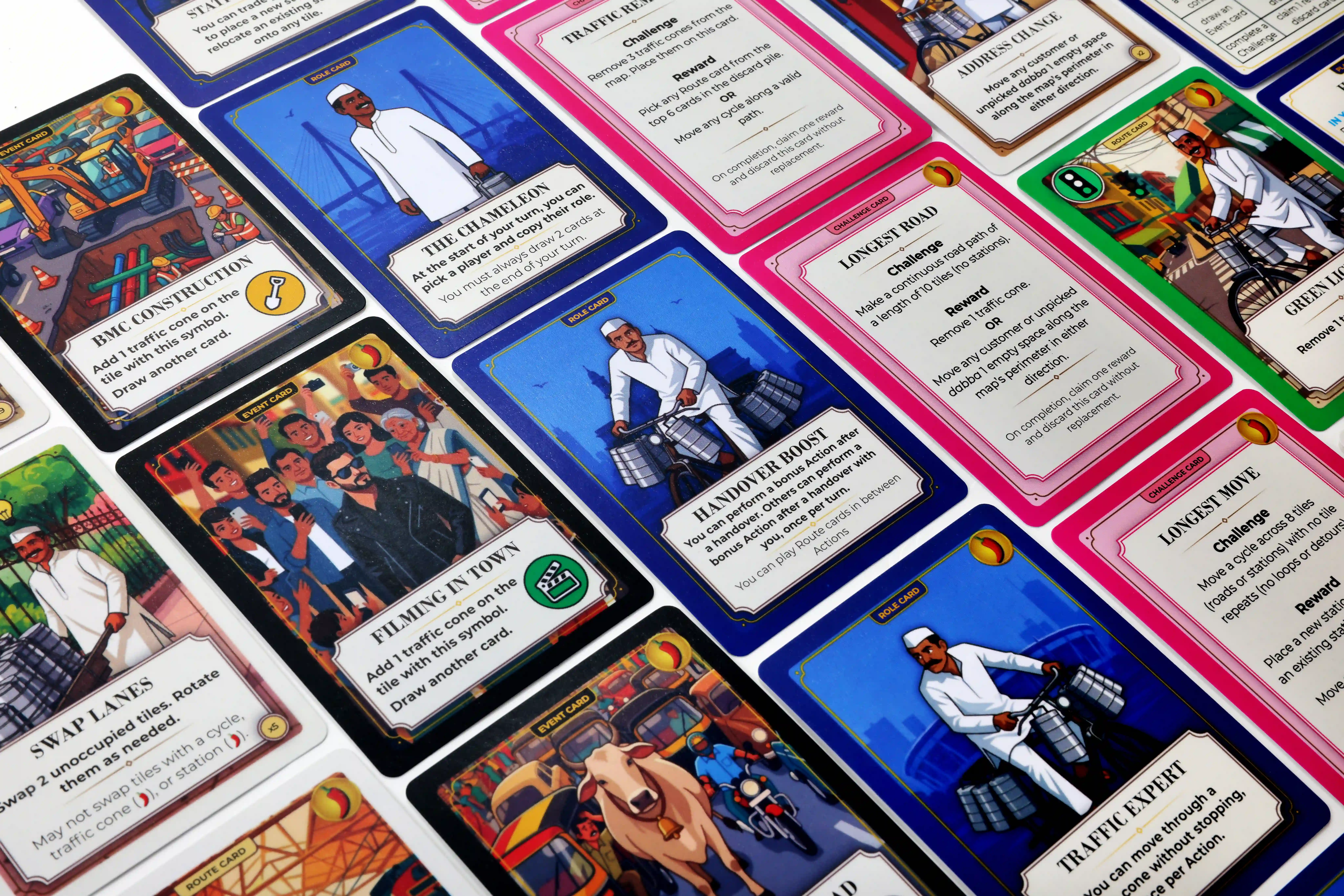 show close up of role cards and ledger and ledger stickers